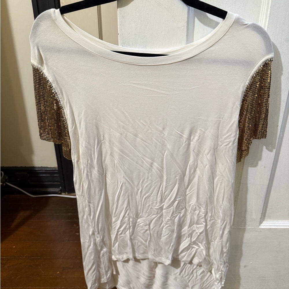Michael Kors Women's white and Gold Top